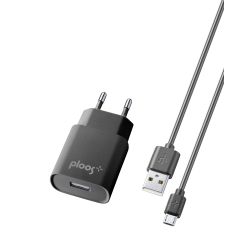 Зарядно устройство Ploos PL 220V microUSB, 2A черно
