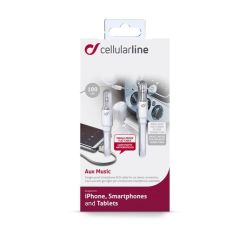 Кабел Cellular line 3.5mm - 3.5mm стерео кабел-жак бял
