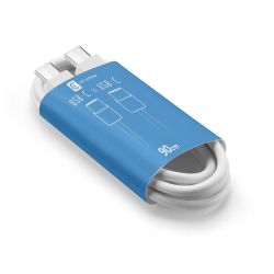 Кабел Cellular line TA USB-C към USB-C 90 см бял