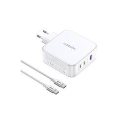 Зарядно устройство Ugreen CD289 220V 3xUSB-C,1xUSB, 140W . бяло