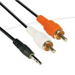 Кабел Vcom CV-212 3.5mm Stereo M / 2x RCA M 1.8m
