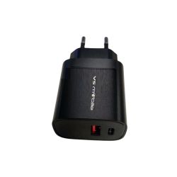 Зарядно устройство VS Mobile TC20ACWMC 100-240V USB-A 3.0+USB Type-C 3.0 20W PD