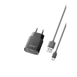 Зарядно устройство Ploos PL 220V microUSB, 1A черно