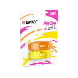 USB Flash Drive Emtec 2.0 32GB C410 NEON 2 PACK