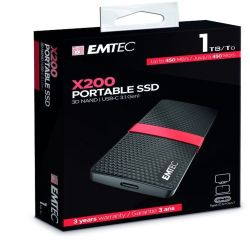 HDD Emtec EXT SSD 3.2 Gen1 X200 1TB TypeC 450/420MB