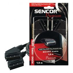 Кабел Sencor SAV 113-015 SCART M/M 1,5м  Premium