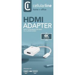 Адаптор Cellular line USB-C към HDMI 4K бял
