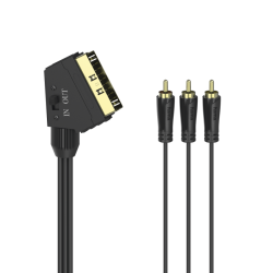 Кабел Hama 205156 3 RCA / SCART 1.5 м. С превключвател