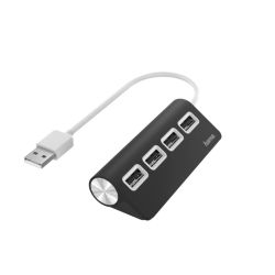 Разклонител HUB Hama USB 2.0, 1:4, черен, 480Mbit/s-200119