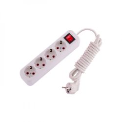 Разклонител Lezard 720-0402-402-1 4ка с ключ 2м кабел