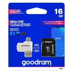 Карта памет Goodram MICRO SDMEMORY CARD 16GB 1ADP CARD READER OTG M1A4
