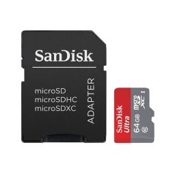 Карта памет SanDisk Ultra microSDXC 64GB + Adapter Class 10