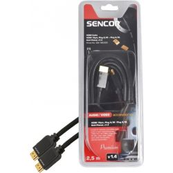 Кабел Sencor SAV 166-025 HDMI M/M 2,5м v1.4 Premium