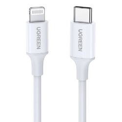 Кабел Ugreen US171 USB C/Lightining MFI, 1m, бял