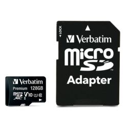 Карта памет Verbatim Micro SDXC 128GB CL10 с адаптер